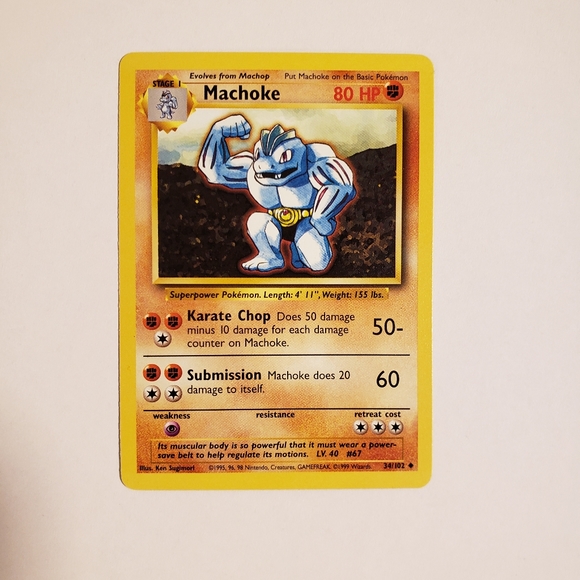 Pokemon | Toys | Pokemon Machoke 342 Base Set Unlimited | Poshmark